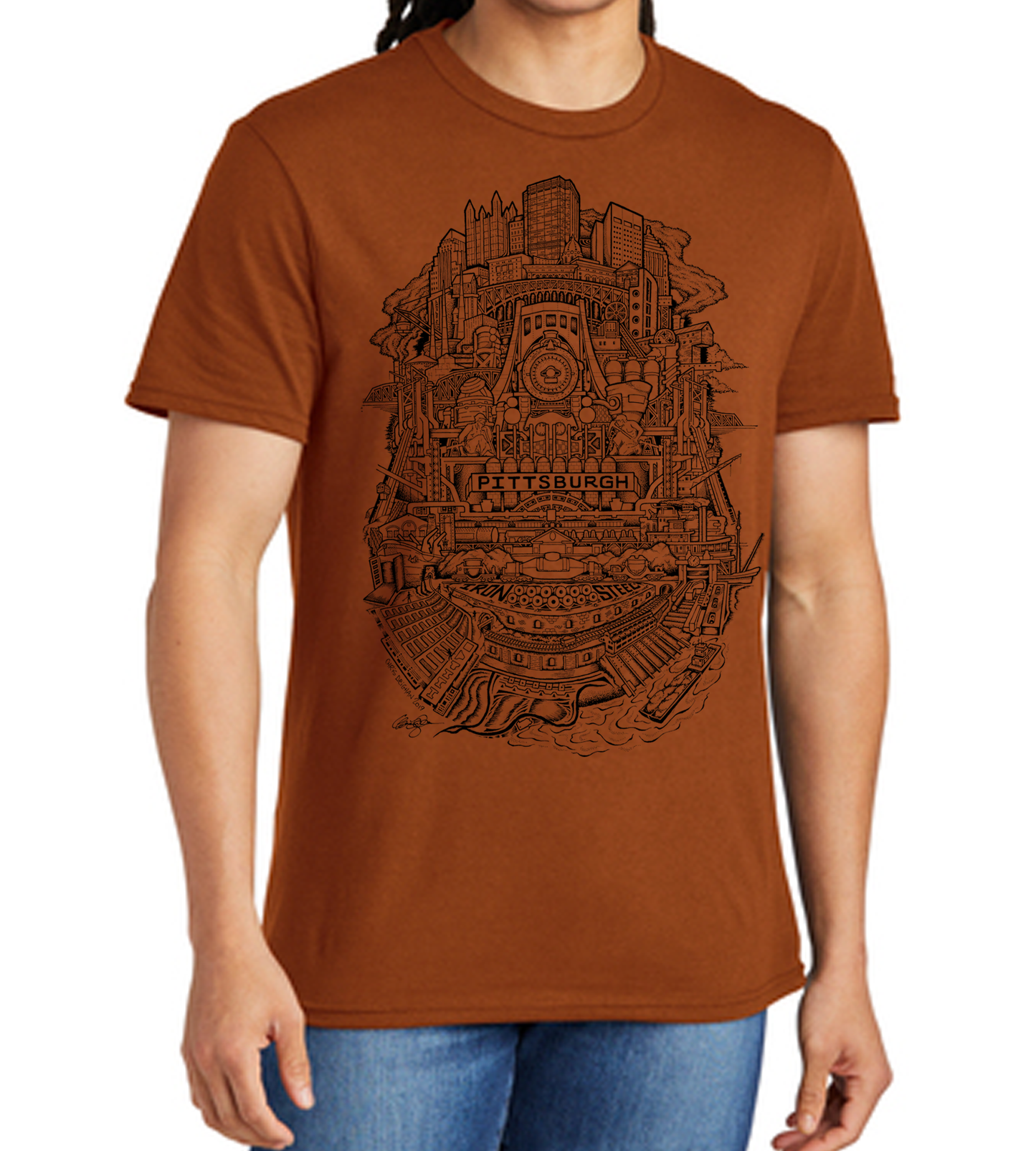 Pittsburgh Steel Shirt Burnt Orange