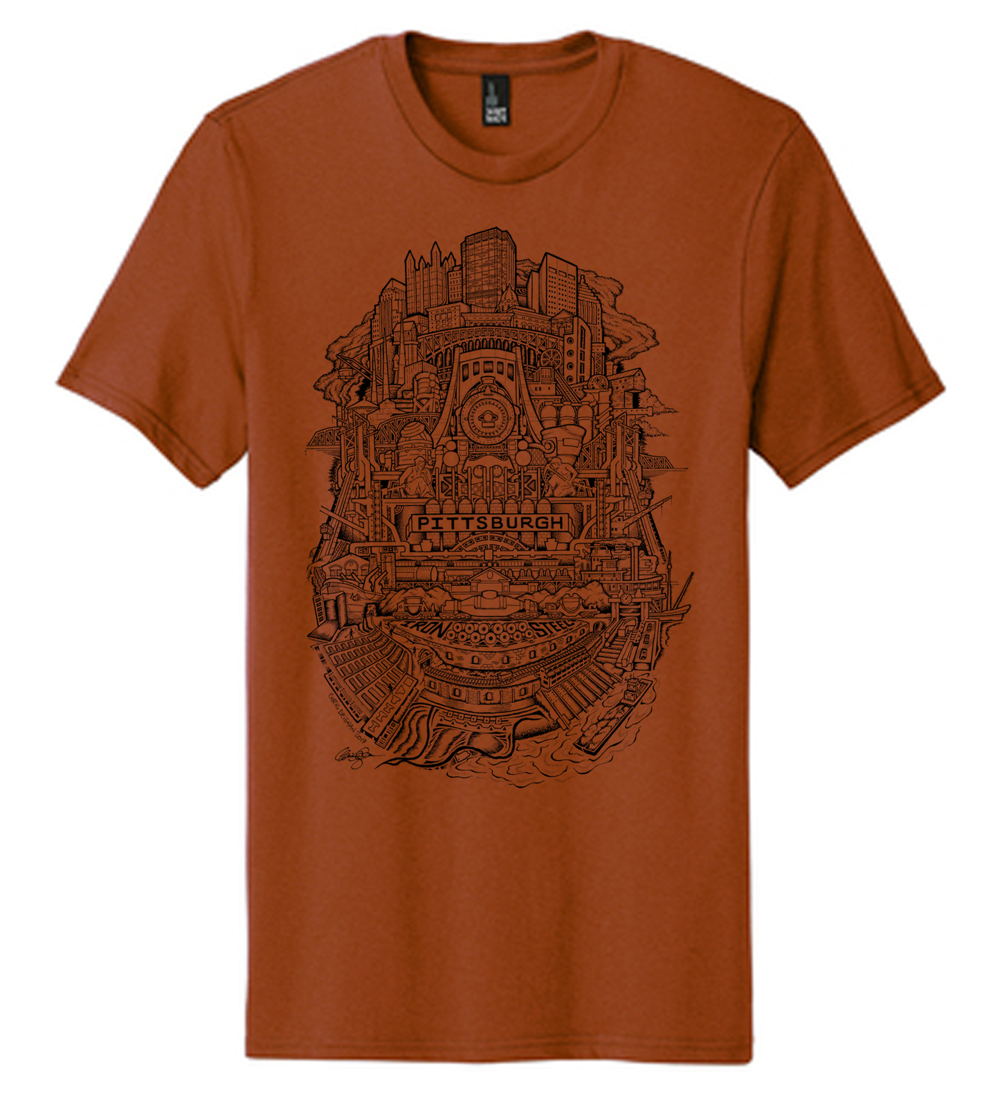 Pittsburgh Steel Shirt Burnt Orange