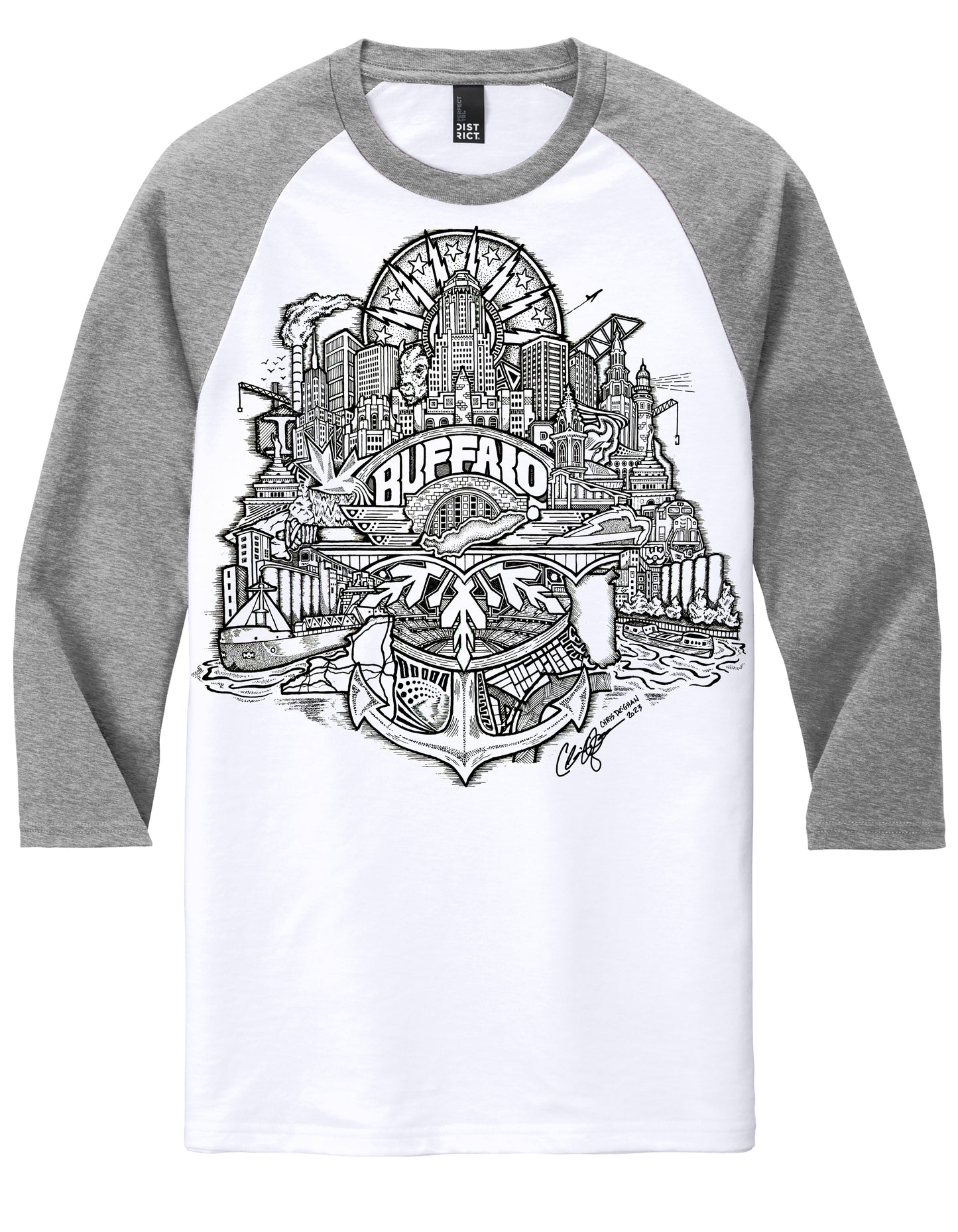 Buffalo White/Grey Raglan