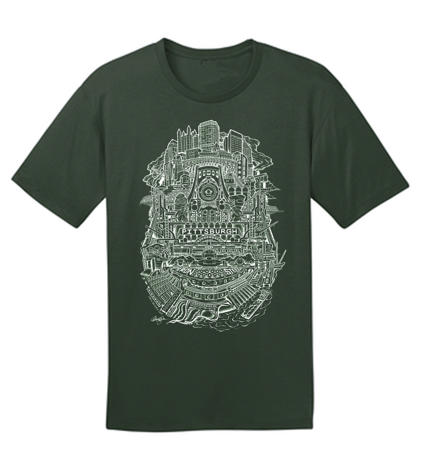Pittsburgh Steel Shirt Forest Green
