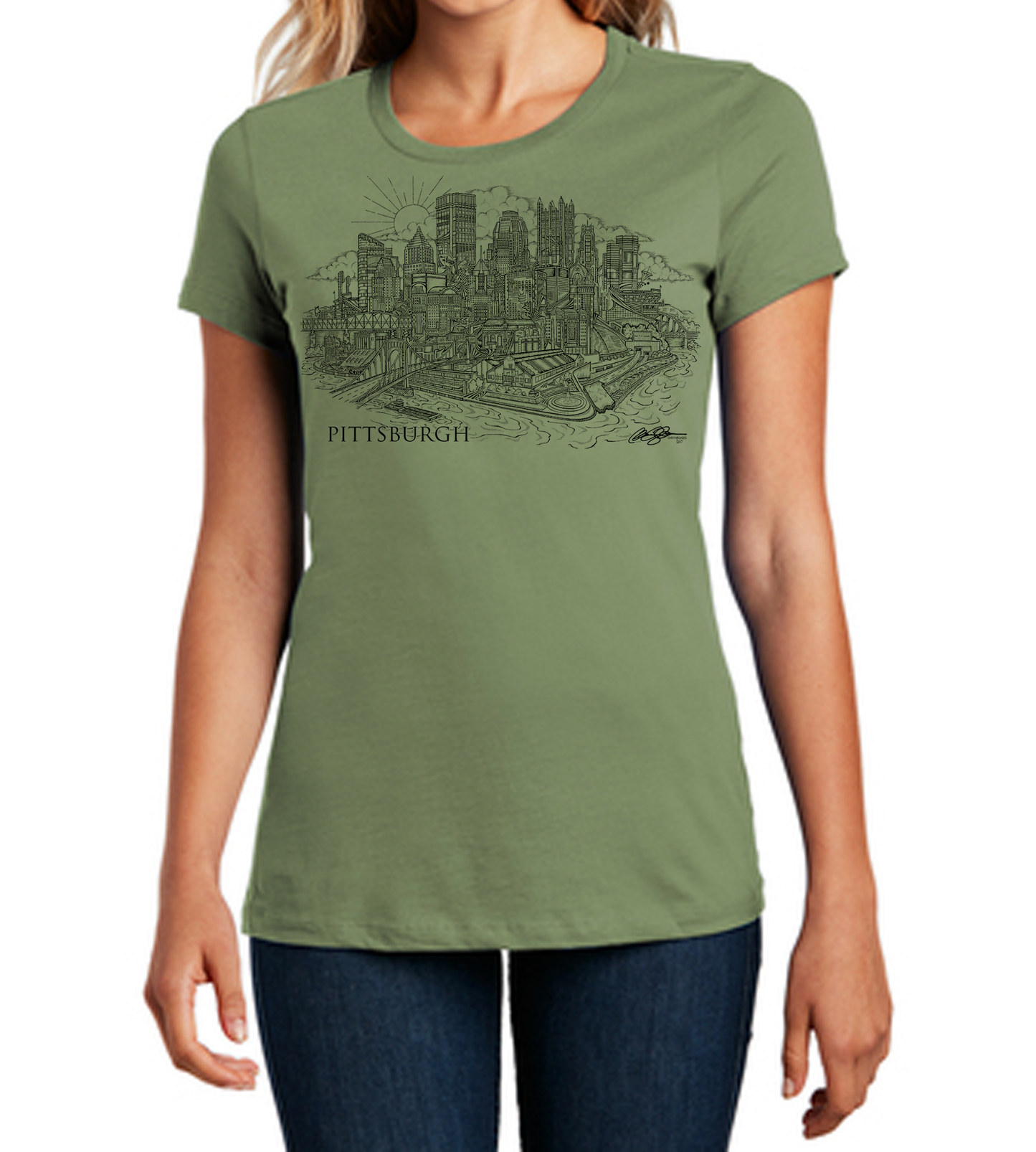 Pittsburgh City Women's Shirt Army Green