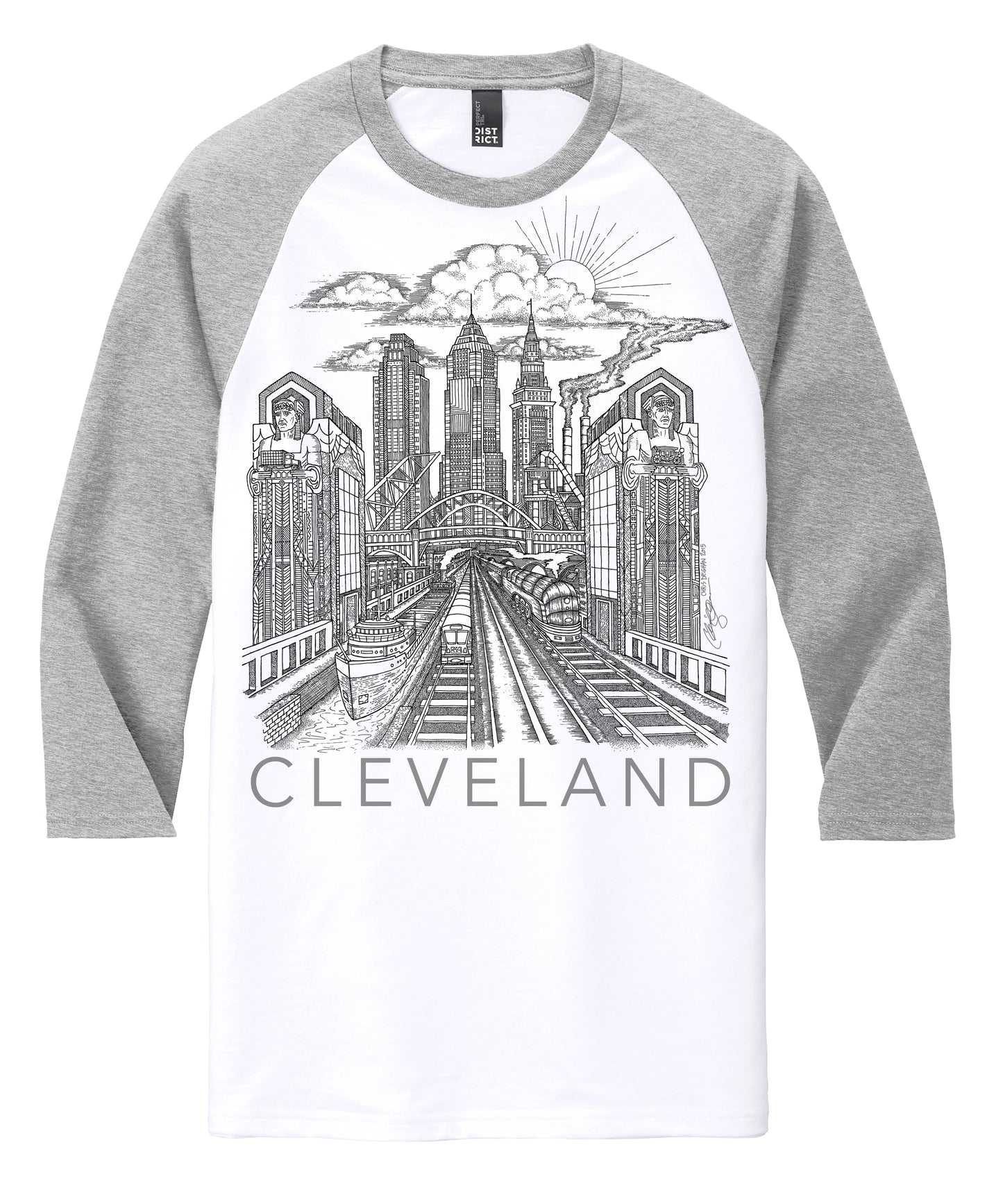 Cleveland Guardian Drawing Raglan Shirt (Multiple Colors)