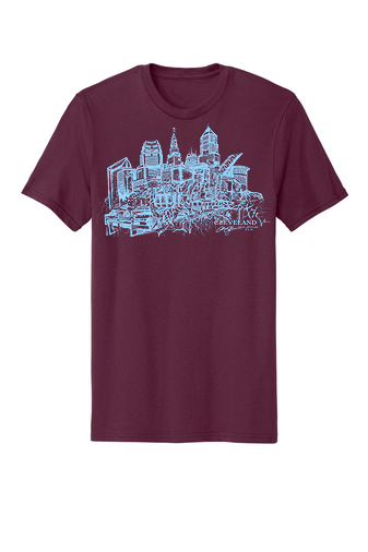 Cleveland Skyline Shirt Maroon