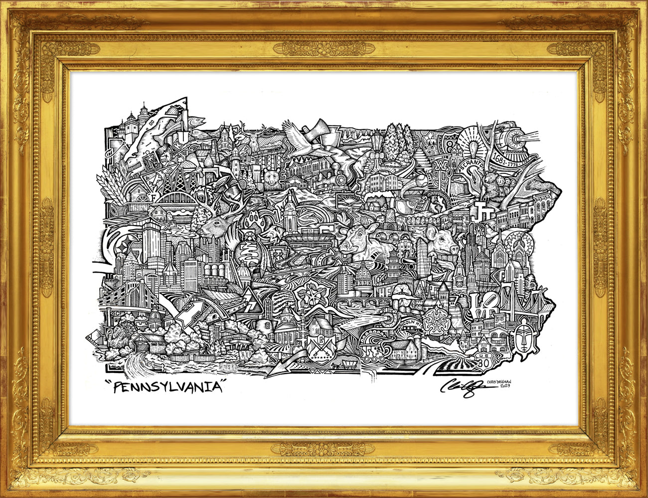 Pennsylvania Map Drawing