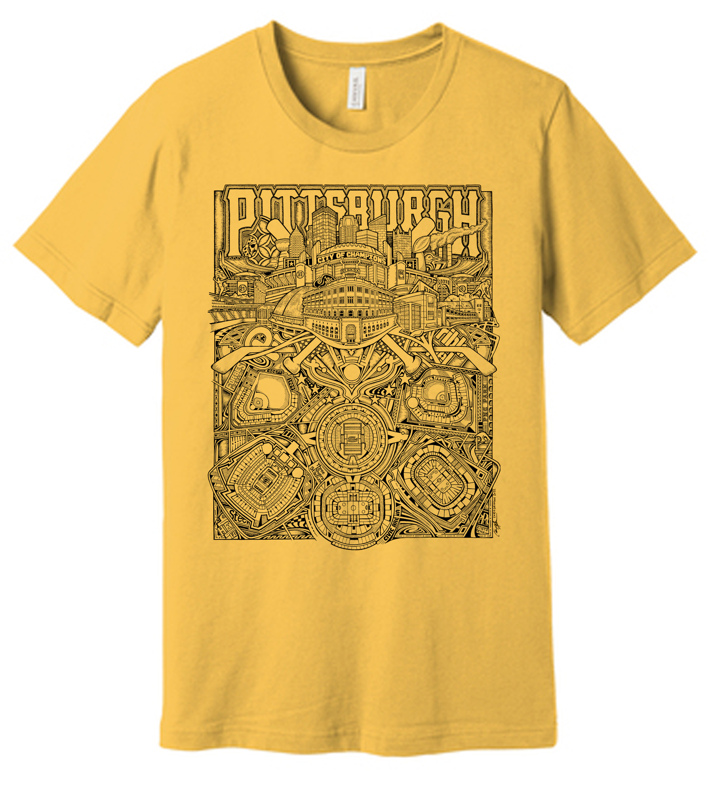 Pittsburgh City of Champions Shirt Yellow