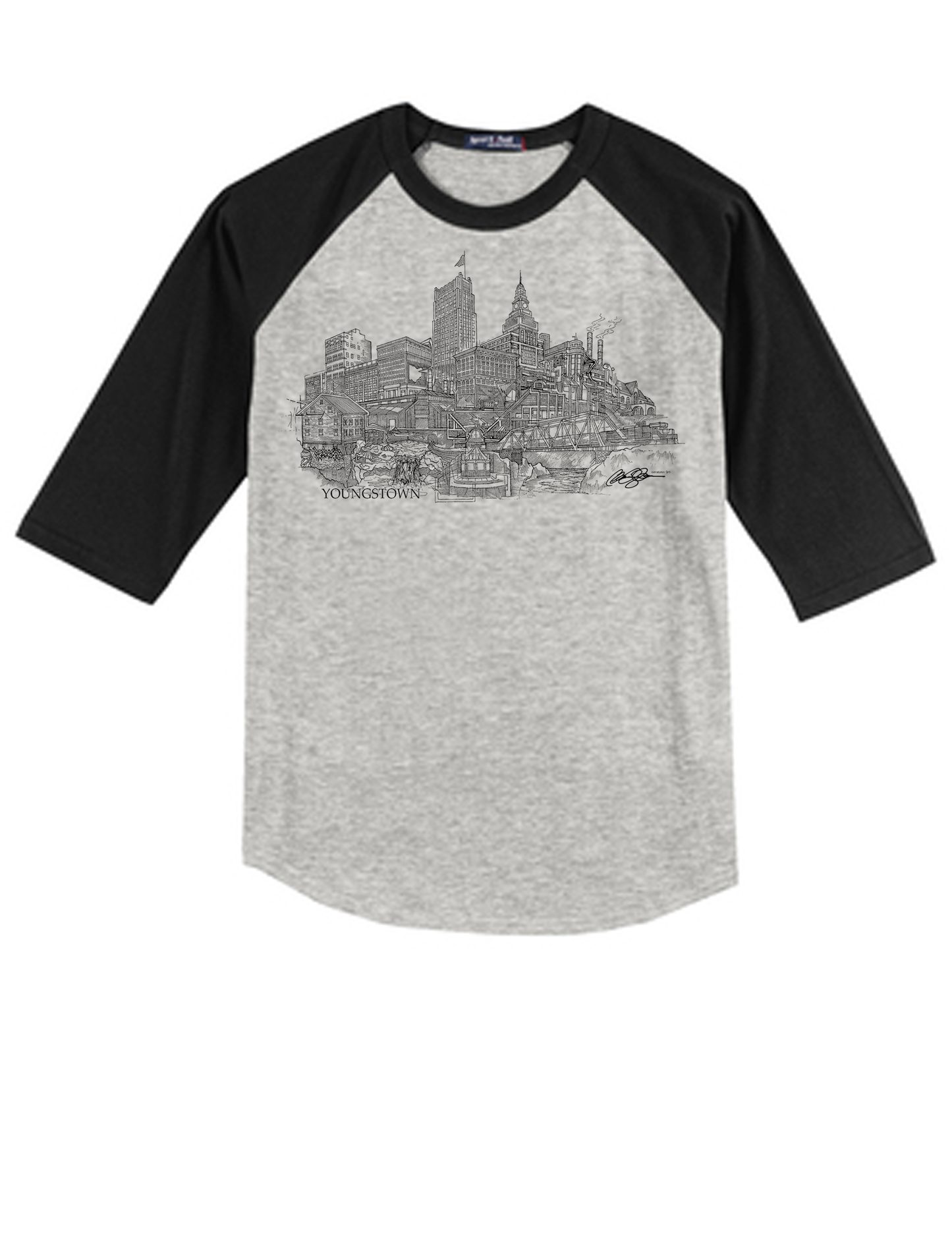 Youngstown Baseball T-Shirt Grey/Black