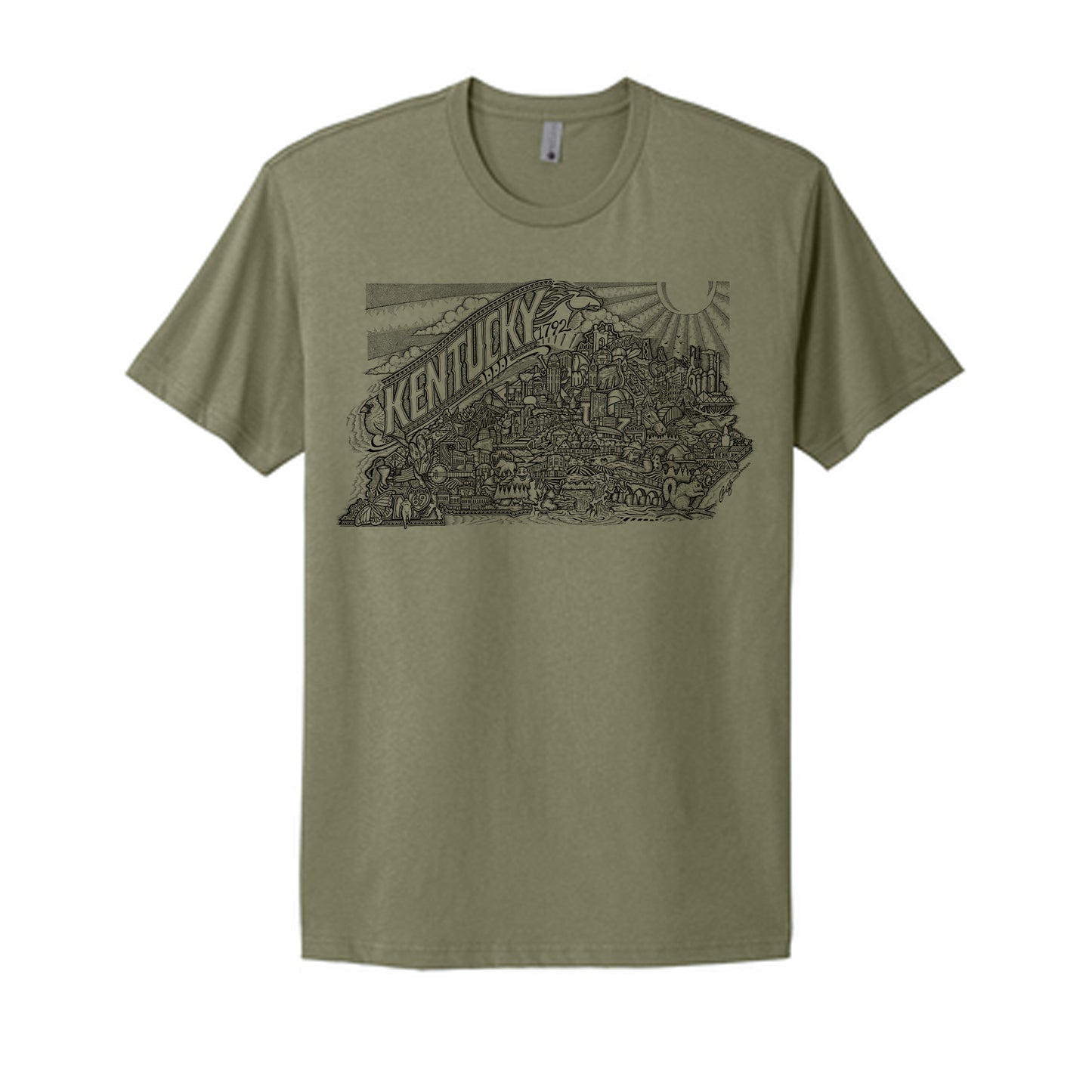 Kentucky Map T-Shirt (Multiple Options Available)