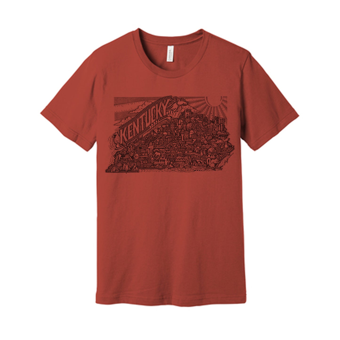 Kentucky Map T-Shirt (Multiple Options Available)