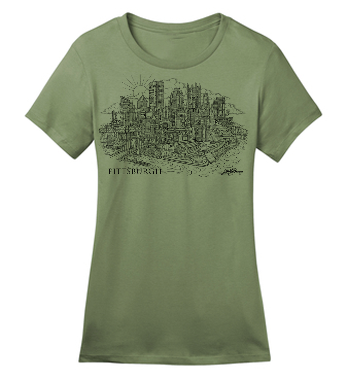 Pittsburgh City Women's Shirt Army Green