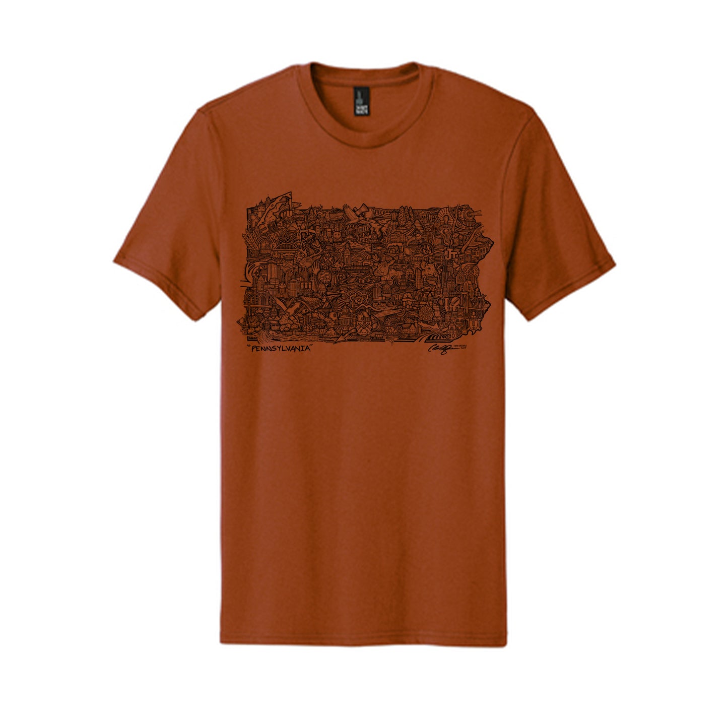 Pennsylvania Map T-Shirt (Multiple Options)