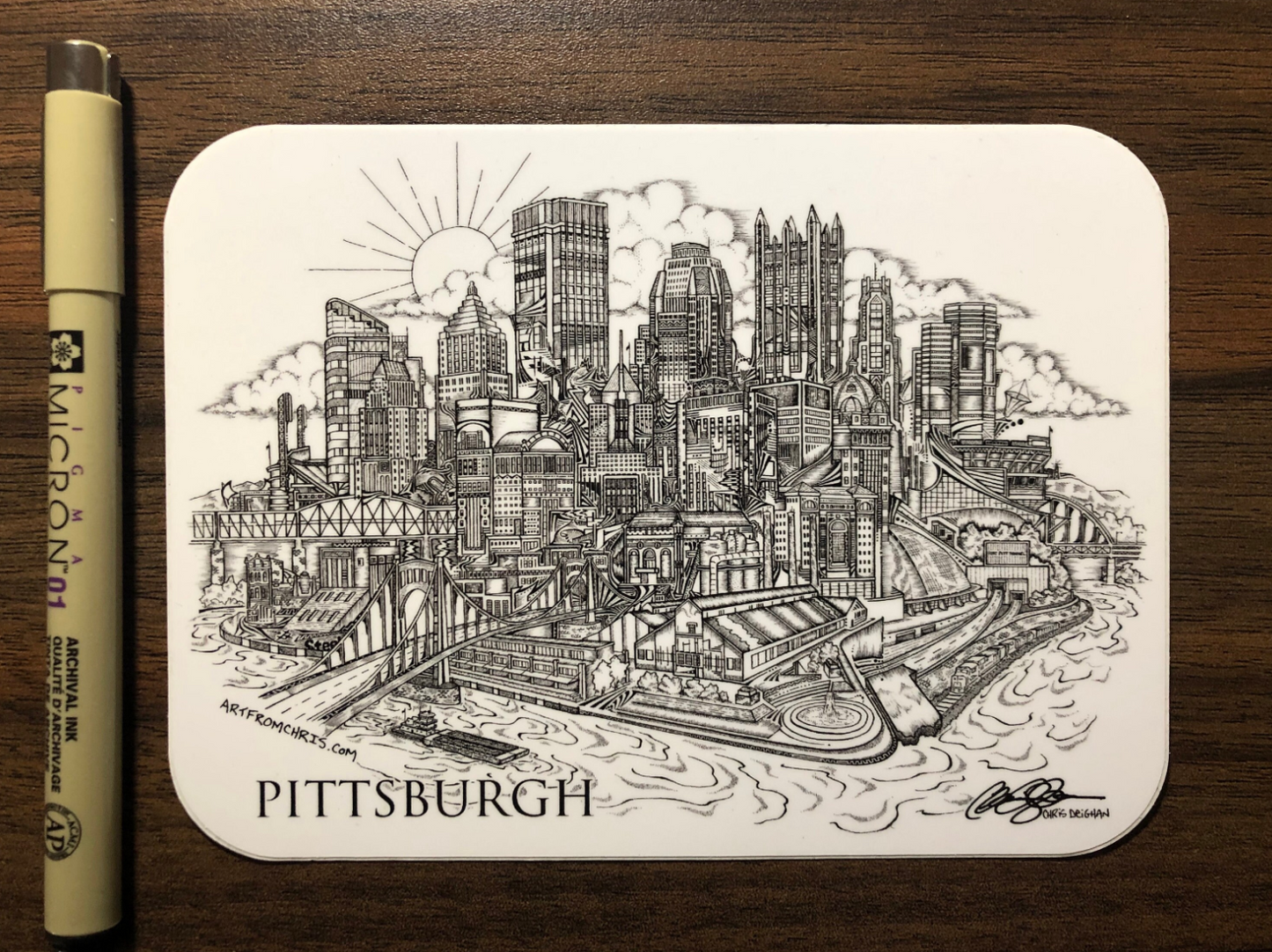 Pittsburgh Skyline Waterproof Sticker