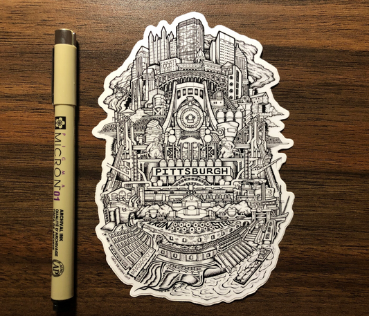 Pittsburgh Steel Waterproof Sticker