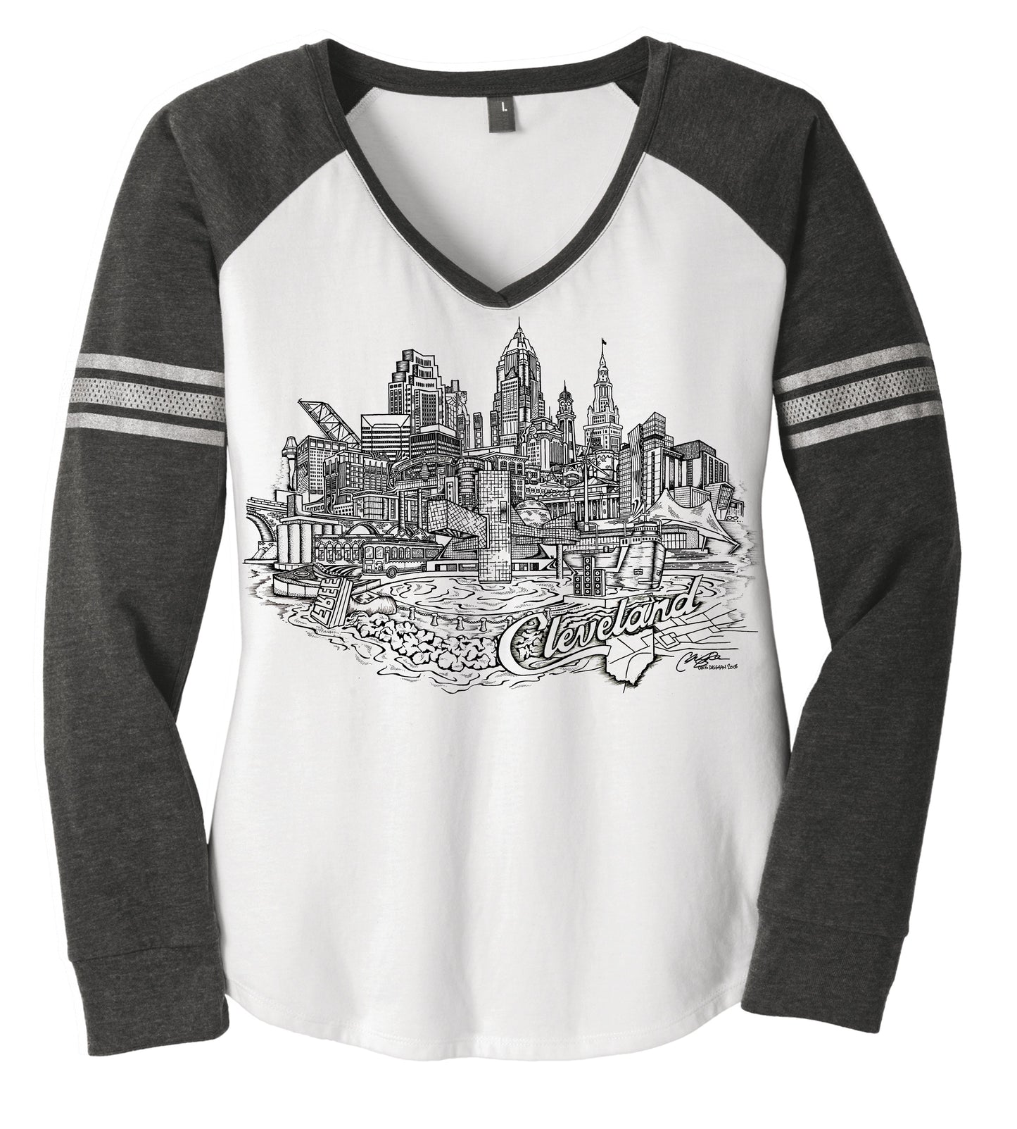 Cleveland Women’s Long Sleeve V-Neck Shirt