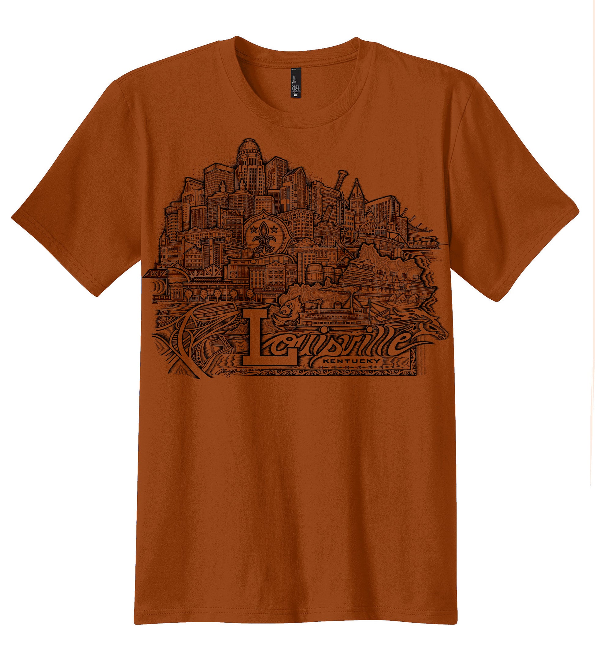 chris.deighan.art Louisville T-Shirt Burnt Orange S