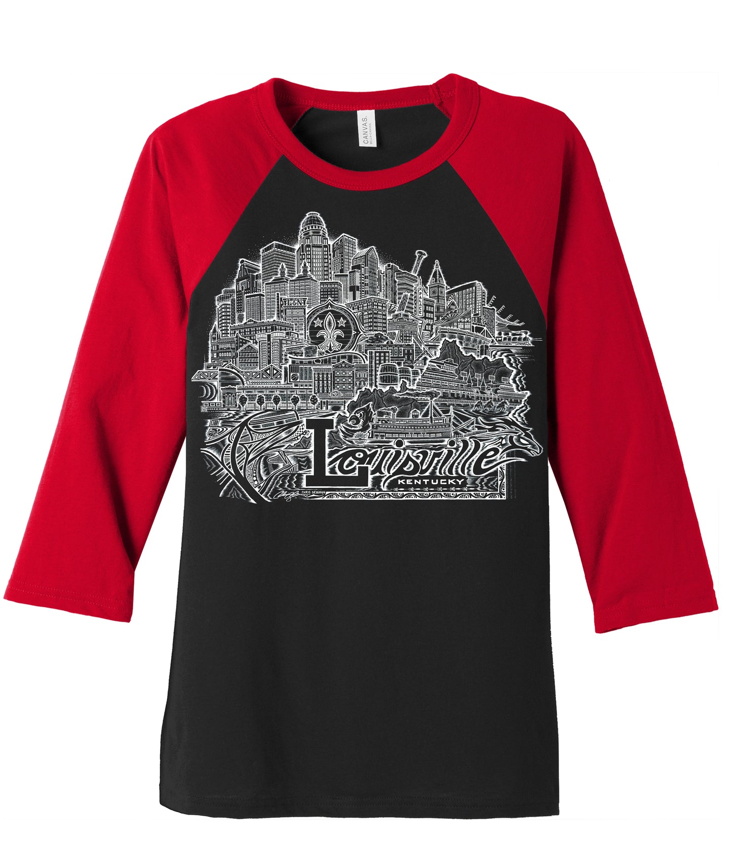 Louisville Black and Red Raglan Shirt