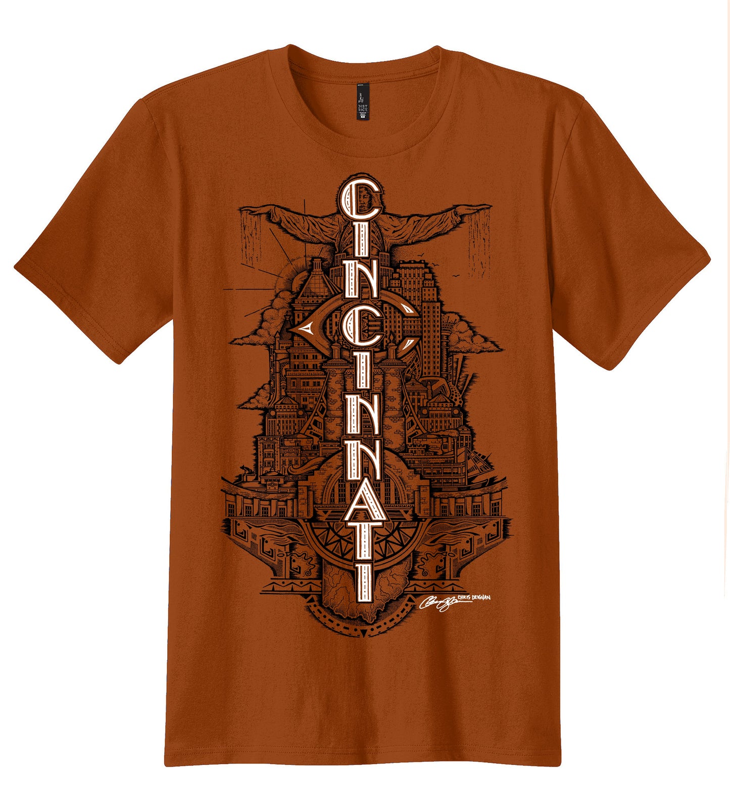 Cincinnati T Shirt Burnt Orange